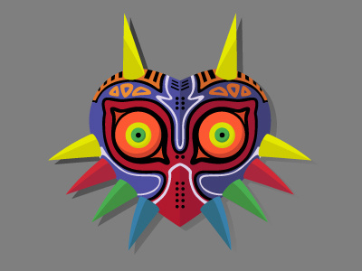 Majora's Mask flat design illustration link majoras mask mask video game zelda