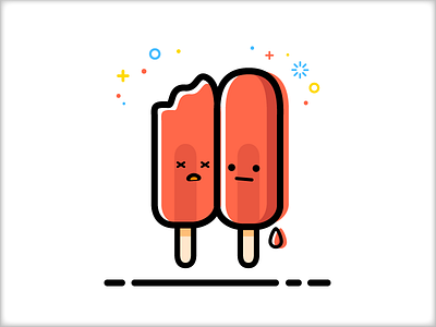 Popsicles Bros. Melted character cream cute ice illustration melted popsicle vector