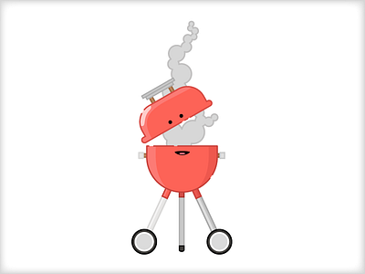 Grill cooking cookout cute grill illustration red smoke vector dailies