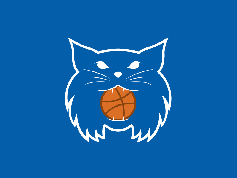 Wildcats basketball blue cat illustration illustrator sticker sticker mule uk university of kentucky wildcats