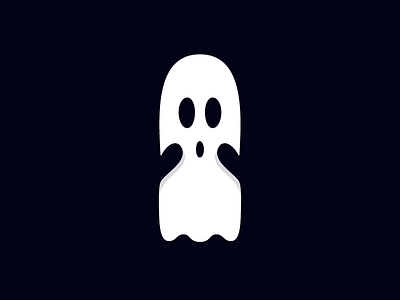 Ghost boo ghost hallowed logo mark negative space simple spooky trick or treat