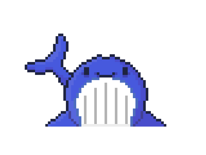 Pixel Whale v2 animal blue cuter pixel art pixels sea whale