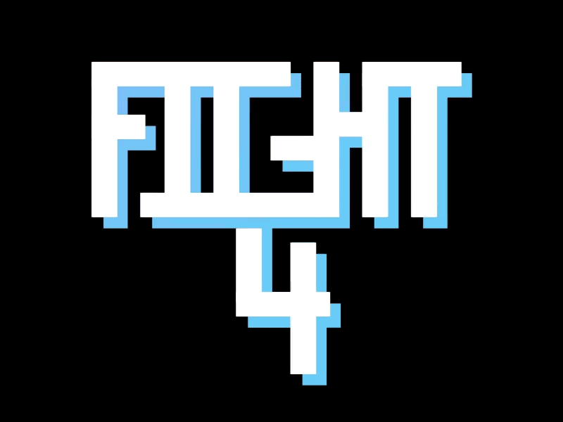 Fight on, my friends. fight gif gradient illustrated letters type