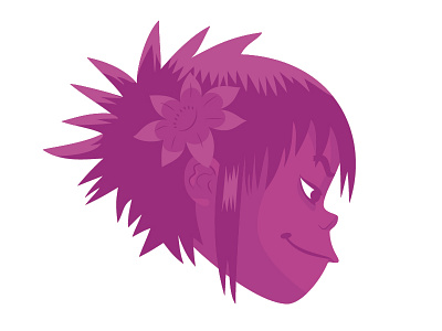 Noodle, Gorillaz band character design flat gorillaz illustrated illustration music noodle purple screen