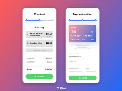 Credit Card Checkout Design - Daily Ui Challenge #2 app design checkout checkout flow checkout page clean creative design figma logo minimalism ui ui ux uidaily uiux uiuxarghya