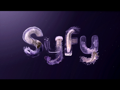 SYFY Imagine Greater digital painting jelly fish letter forms logo syfy underwater typography