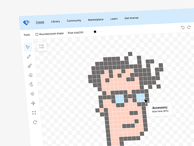 Sprite and pixel art editor: workspace screen