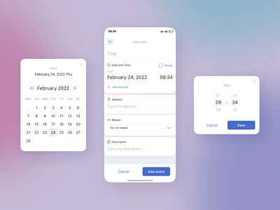 University Events Calendar | Creating New Event app calendar design mobile ui university ux