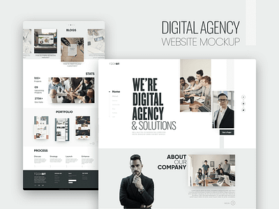 Digital Agency adobe xd agency blackandwhite concept design digital flat minimal minimalism mockup ui website website design