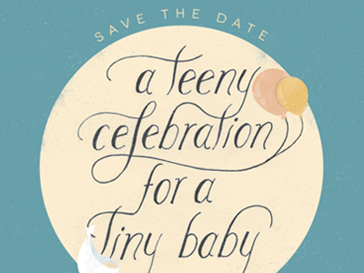 Save the Date baby baby shower ballons blue invite save the date teeny tiny