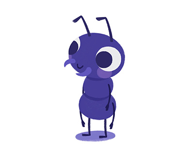 Ant ant bug happy illustration little photoshop purple small