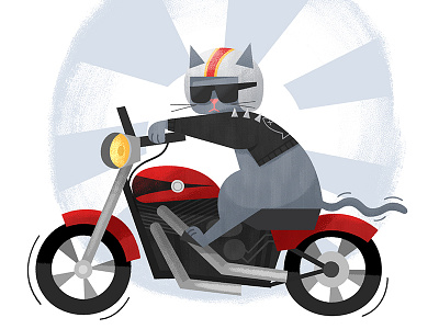 Cat Driving 2 cat driving illustration japan motorcycle photoshop rebel