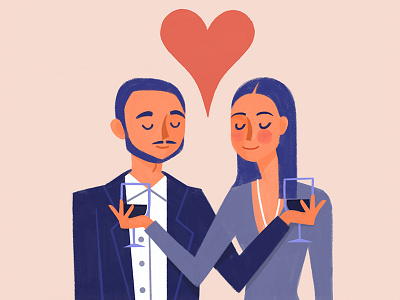 Couple couple fun happy illustration love photoshop wine