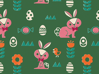 Easter pattern bunny cute easter flower illustration pattern photoshop plant rabbit spring