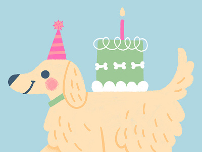 Puppy party birthday cake cute dog happy hat illustration party pet photoshop puppy