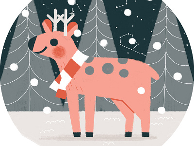 Christmas ornament christmas cold deer illustration ornament photoshop scarf snow star tree
