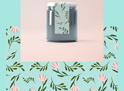 Candle Jar Pattern branding design flowers patterns illustration logo pattern pattern design procreate procreate art seamless patterns