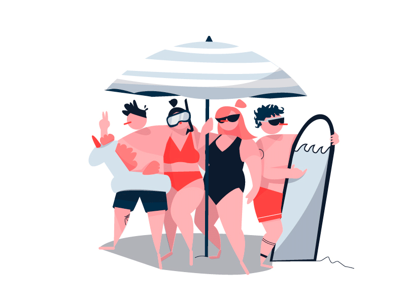 Changes adobe illustrator beach character covid 19 distance illustration illustrator summer summertime vector
