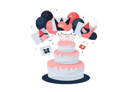 Online BDay adobe illustrator bday birthday birthday cake birthday party branding cake character characterdesign design illustration illustrator online party stayhome staysafe tech technology vector zoom party