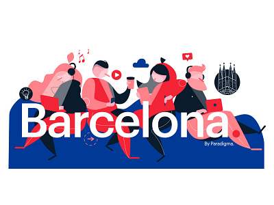 Barcelona. adobe illustrator barcelona bcn branding character characterdesign city design illustration illustrator office tech technology vector