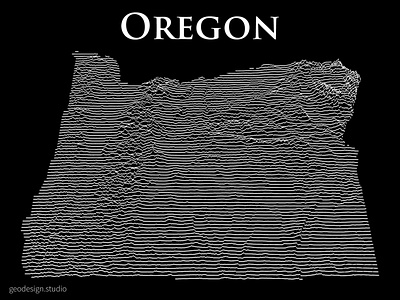 Joy Division styled map of Oregon design illustrator joydivision joyplot map art map design maps maps of the usa oregon