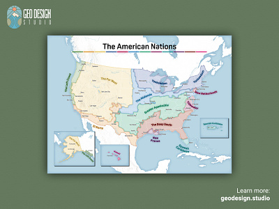 The American Nations american nations design illustration illustrator map art map design maps maps of the usa
