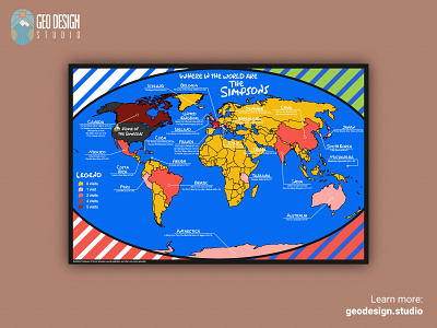 Where in the world are the Simpsons? design illustration illustrator map art map design maps the simpsons world map