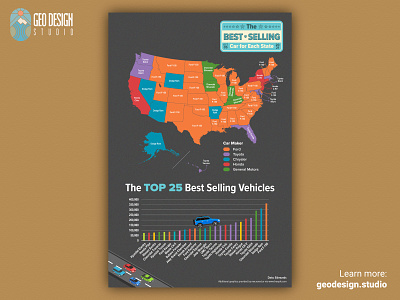 The best selling car for each state car culture cars design f-150 ford illustration illustrator map art map design maps maps of the usa vehicles