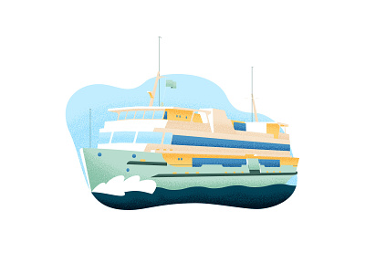 Manly Ferry australia boat ferry fun illustration ship stippling sydney texture water
