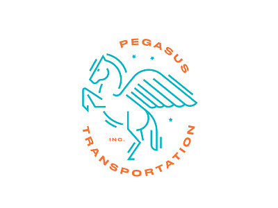 Pegasus Logo System branding case study design icon line work logo pegasus system transportation trucking type