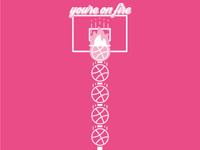 you're on fire 5 basketball basketball hoop birthday design dribbble fire hoop on fire playoff rebound