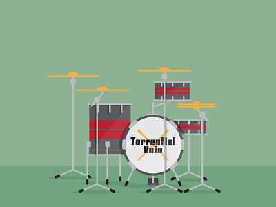 Torrential Rain birthday creative design drum set drums fun illustration