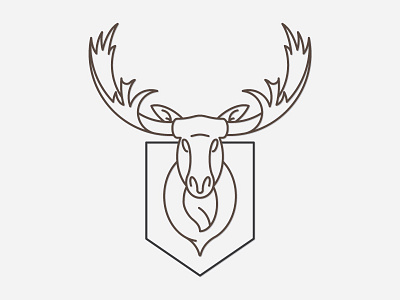 Moose Beard animal antlers beard creative head mount illustration line work moose moose head mount playoff taxidermy