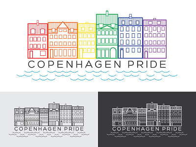 Copenhagen Pride architecture buildings competition copenhagen creative design illustration line work logo pride rainbow