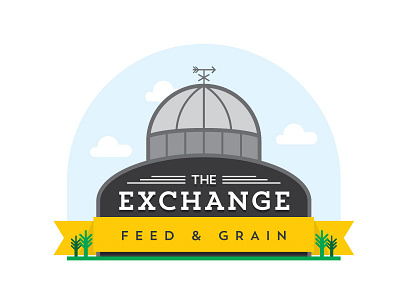 The Exchange brand branding creative design farming feed feed and grain grain illustration logo silo the exchange