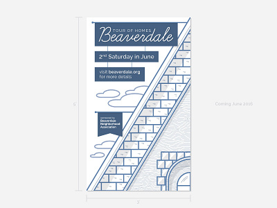 Tour of Homes beaverdale brick des moines home house illustration june line work poster tour of homes wood woodgrain