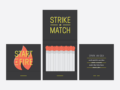 Start & Strike Matchbook creative market design fire fun illustration match matchbook personal xprocrastinationcontest