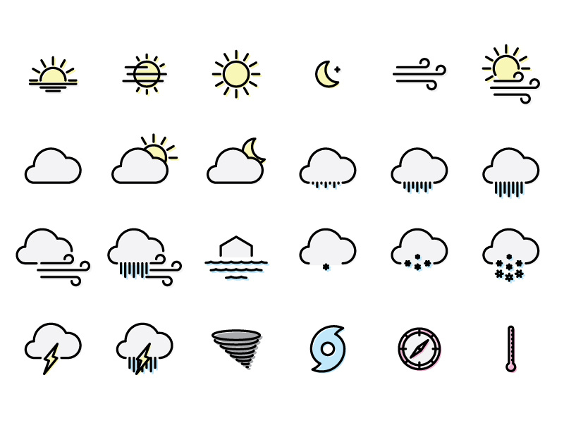 Weather Icon Pack by Shane O'Brien on Dribbble