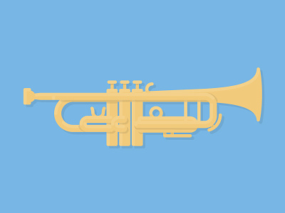 Trumpet brass design horn illustration instrument line work music trumpet wind