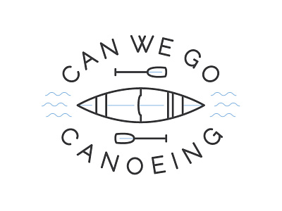 Can We? badge canoe canoeing design icons illustration logo paddle water