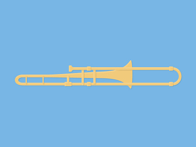 Trombone brass design horn illustration instrument line work music trombone wind