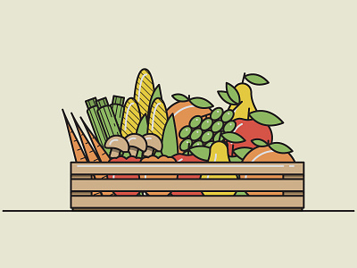 Produce aldi fruit groceries grocery icon illustration infographic line work produce vegetables