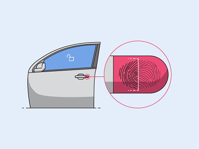 Biometric Fingerprint biometric car door door fingerprint icon iconography illustration infographic scan unlock