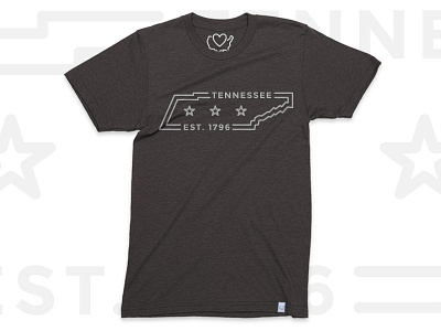 TN Est. 1796 1796 50 states apparel contest established icon illustration lines shirt t shirt tee tennessee