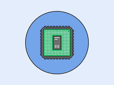 Superconductor chip circle computer electronics icon illustration infographic lines superconductor