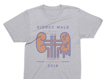 Sludgy Tee 2016 biology drips icons illustration kidney kidneys lines science sludgy walk