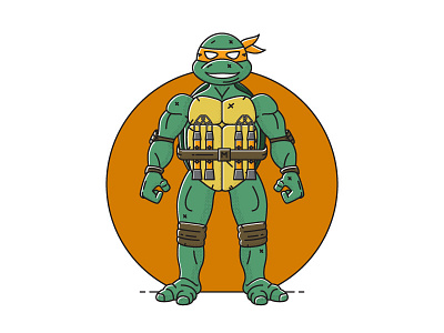 TMNT Mikey icon illustration michelangelo mikey mutant ninja nunchucks teenage tmnt turtle