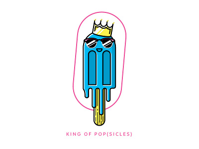 King of Pop(sicles) character cone crown drip icon illustration king line work popsicle sunglasses