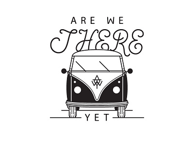VW Bus bus illustration line work script shirt tee type typography van volkswagen vw