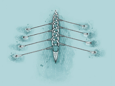 Rowing Team crew illustration lean lean business report leankit rowing team water watercolor